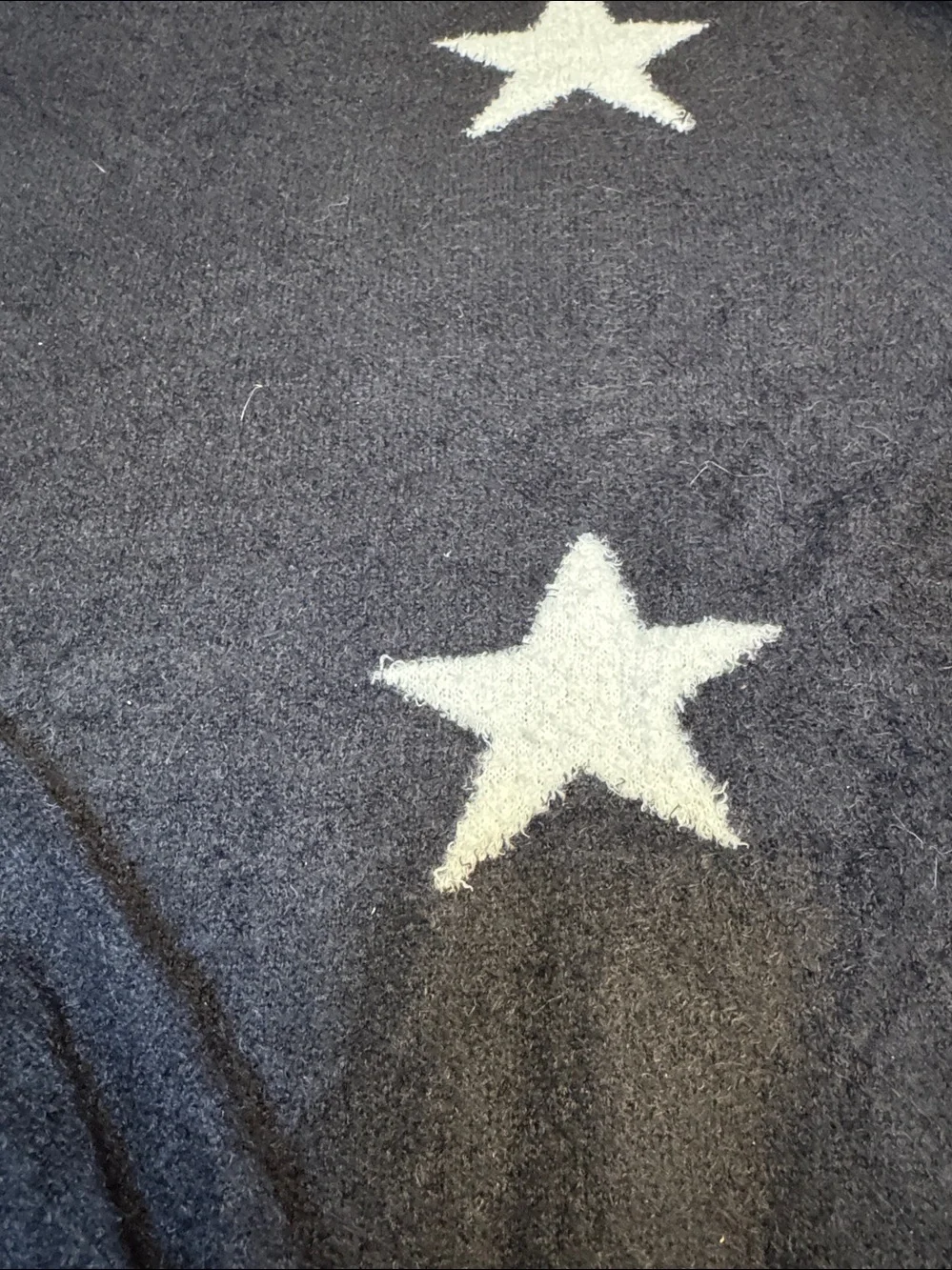 Rachel Zoe Navy Crewneck Sweater with White Star Accents